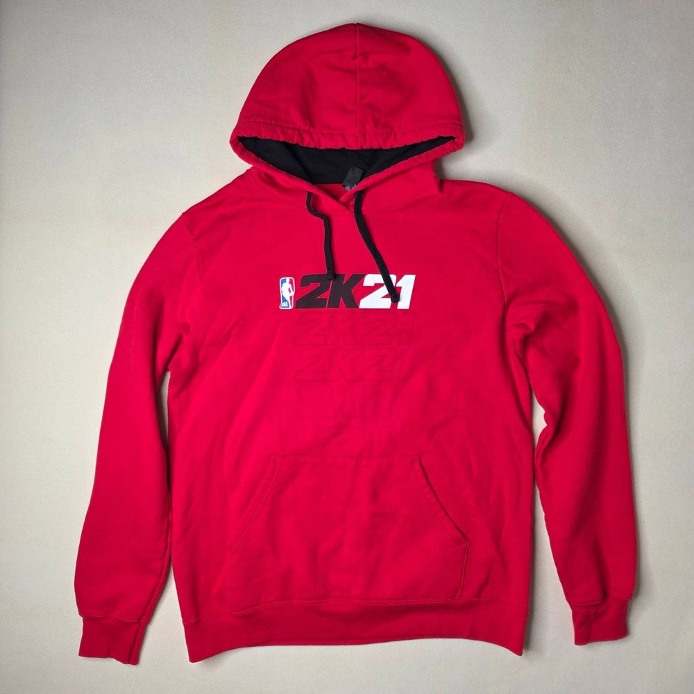 District NBA Sweatshirt 2K21 Everything Is Game Hoodie Men's Large Red Pullover